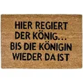 Produktbild: Fußmatte Kokos KÖNIGIN 40 x 60 cm Kokosmatte mit rutschfester PVC Unterlage Fußabtreter aus Kokosfaser als Schmutzfangmatte und Sauberlaufmatte