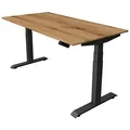 Produktbild: Kerkmann Move 4 elektrisch höhenverstellbarer Schreibtisch eiche rechteckig, T-Fuß-Gestell grau 160,0 x 80,0 cm