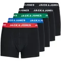 Produktbild: JACK&JONES Jungen Boxershorts, 5er Pack - JACHUEY TRUNKS, Baumwoll-Stretch, Logobund Schwarz/Grün/Blau/Rot 176