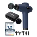 Produktbild: SPORTINATOR® Level Up Massagepistole inkl. verschiedener Aufsätze und Tragetasche, elektrisches Handmassagegerät mit USB-C-Anschluss und LCD-Touchscreen (Blau)