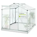 Produktbild: Gewächshaus 4,75m² Treibhaus Pflanzenhaus Fundament Aluminium Frühbeet Juskys®