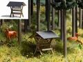 Produktbild: Busch 1562 Futterkrippe Heuraufe Futterstelle Echt Holz Bausatz H0 Neu