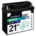 Produktbild: HeyVolt GEL Motorradbatterie 12V 21Ah 51913 R850 R1100 R1150 GS K1200 mit ABS 52001