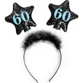 Produktbild: Partydeco Headband with stars 60, black (1 pkt / 1 pc.) (39405839)