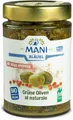 Produktbild: Mani Bläuel Bio Grüne Oliven al naturale, Koriandersam&ros.Pfeffer (6 x 205 gr)