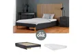 Produktbild: Homestyle4u Polsterbett 90x200 oder 140x200 Grau Bettgestell Holz ohne Kopfteil (Komplett-Set mit Lattenrost, mit 2x Bettkasten, Matratze mit OEKO-TEX® Standard 100), mit Stauraum (2 Bettkästen/Schubladen)