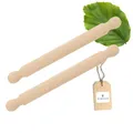 Produktbild: 2x HOFMEISTER® Holz-Pizzarolle, 40 cm, 100% Naturprodukt, plastikfrei Kochen & backen, Robustes Nudelholz, Teig schnell & gleichmäßig ausrollen, für jedes Backblech geeignet, langlebig
