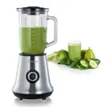 Produktbild: SEVERIN Standmixer mit 1,0L Glas-Mixbehälter, Mixer mit 2 Stufen und Pulse-Funktion, leistungsstarker Küchenmixer mit Edelstahlmesser, ca. 500 W, Edelstahl/Schwarz, SM 3734