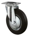 Produktbild: BS Rollen Lenkrolle 125 mm mit Rollenlager Stahlblech verzinkt mit Gummirad - L400.B55.126