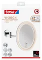 Produktbild: tesa Schminkspiegel Visioon Kosmetikspiegel mit Beleuchtung, Montage ohne Bohren, Chrom (Komplett-Set, 1-St., Power.Kit Klebelösung, Make-Up-Spiegel mit Schwenkarm, USB-C-Ladekabel), Wandspiegel mit dimmbaren LEDs, 5-fach Vergrößerung, Touch-Bedienung