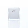 Produktbild: Würfel Glas farbig Blumentopf Übertopf Blumenübertopf weiß 8 cm