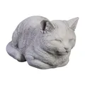 Produktbild: gartendekoparadies.de Liegende kleine Katze, Steinfigur, H. 11 cm, 2 kg, Grau, frostsicher aus Steinguss für Außenbereich