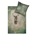 Produktbild: ESTELLA Kuschelflanell Bettwäsche Wilbur moos 1 Bettbezug 155 x 220 cm + 1 Kissenbezug 80 x 80 cm
