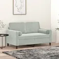Produktbild: vidaXL 2-Sitzer-Sofa mit Zierkissen Hellgrau 120 cm Samt