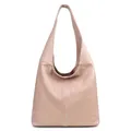 Produktbild: Made in Italy Damen Leder Tasche Shopper Schultertasche Umhängetasche Handtasche Beuteltasche Hobo Bag Ledertasche Nappaleder Antikrosa