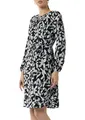 Produktbild: Comma Gemustertes Midi-Kleid mit Faltenausschnitt