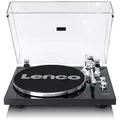 Produktbild: Lenco LBT-215BK Plattenspieler (Riemenantrieb, Plattenspieler Piano Black, BT 5.2, AT-VM95E Tonabnehmer, USB-PC) schwarz