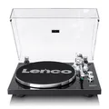 Produktbild: Lenco LBT-215BK - Plattenspieler mit Bluetooth® und einem Metall-Plattenteller, Tonarm und Gegengewicht - Exklusive Piano Black Farbe