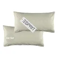 Produktbild: Esprit Home 2er Set Premium Kopfkissenbezug 40x80 Baumwolle - Grau - 2teilig - Kopfkissenbezüge mit Esprit-Logo gestickt - Doubleface - farblich passend zur Bettwäsche mit Reißverschluss