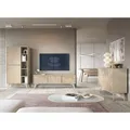 Produktbild: Lomadox Wohnmöbel Set Wohnwand beige, Front mit Fischgrätenmuster, 3-teilig, 1 Lowboard, 1 Regal, 1 Kommode