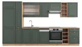 Produktbild: Küchenzeile Vicco Fame-Line Grün-Gold Landhaus/Goldkraft Eiche 355 cm ohne Arbeitsplatte, Model 38689