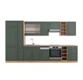 Produktbild: Vicco Küchenzeile Fame-Line, Grün-Gold Landhaus/Goldkraft Eiche, 355cm ohne AP