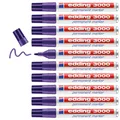Produktbild: edding 3000 Permanentmarker - violett (lila) - 10 Stifte - Rund-Spitze 1,5-3 mm - schnell trocknender Permanent Marker - wasserfest, wischfest - für Karton, Kunststoff, Holz, Metall - Universalmarker