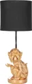 Produktbild: BRUBAKER Tisch- oder Nachttischlampe kleines Äffchen - Tischleuchte mit Keramikfuß und Stoffschirm - 52 cm Höhe, Gold Schwarz
