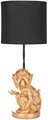 Produktbild: BRUBAKER Tisch- oder Nachttischlampe kleines Äffchen - Affe Tischleuchte mit Keramikfuß und Stoffschirm - 52 cm Höhe, Gold Schwarz