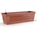 Produktbild: Plastard Milano 80 Blumenkasten, terrakotta, 80 x 21 x 17cm, aus Kunststoff, mit Wasserspeicher