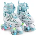 Produktbild: Apollo Super Quad X Pro | verstellbare Rollschuhe für Kinder | komfortable, größenverstellbare LED Roller Skates | Rollschuhe für Mädchen und Jungen | Größen 31-42