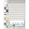 Produktbild: Doppelrollo Klemmfix ohne Bohren Rollos für Fenster und Tür Seitenzugrollo, Sonello, blickdicht, ohne Bohren, freihängend, Klemmfix, 70cm x 130cm Weiß Duo Rollo, Lichtschutz, Jalousie mit Klemmträger weiß 70 cm x 130 cm
