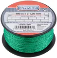 Produktbild: Connex Maurerschnur grün - 100 m Länge - Ø 1,0 mm - Polyester geflochten - Knotenfest - Reißfest & Belastbar - Auf Spule / Richtschnur / Bauschnur / Lotschnur / Pflasterschnur / COX781560
