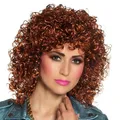 Produktbild: Perücke Club braun Retro-Lockenperücke Damen Herren Karneval 80-er Jahre Party