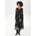 Produktbild: Midikleid ANISTON CASUAL, Damen, Gr. 46, N-Gr, anthrazit, grau, hellgrau, Mesh, Obermaterial: 95% Polyester, 5% Elasthan. Futter: 100% Polyester, bedruckt, geblümt, figurumspielend wadenlang, Rundhals, Kleider Midikleid, mit großflächigen Batik-Blüten bedruckt