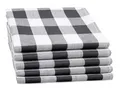 Produktbild: ZOLLNER 5er Set Geschirrtücher Mischgewebe in 50x70 cm - saugstarke und strapazierfähige Küchentücher in schwarz weiß kariert - waschbar bis 60°C - Gastronomiequalität - Oeko Tex® Zertifiziert
