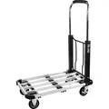 Produktbild: Transportwagen 150 kg Tragkraft Paketwagen Feststellbremse Höhenverstellbarer Griff Klappbar Transporthilfe Lenkrollen Klappwagen Aluminium Handwa...