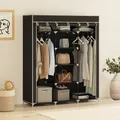 Produktbild: Mondeer Kleiderschrank Stoffschrank Faltschrank Garderobe mit Kleiderstange 3 hochrollbaren Türen 175*150*45cm Schwarz
