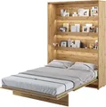 Produktbild: Wandklappbett Bed Concept 140x200 Schrankbett Vertikal Wandbett Gästebett Eiche Artisan