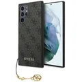 Produktbild: Guess Handyhülle Case Galaxy S24 Ultra Kunstleder grau Kette goldfarbig 6,8 Zoll, Kantenschutz