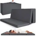 Produktbild: Beautissu Klappmatratze Gästebett klappbar 120x195 cm Faltmatratze Gästematratze faltbar Reisematratze Klappbett Gäste Matratze – Campix Camping Matratze Tragegriff Bodenmatratze waschbar Anthrazit