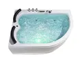 Produktbild: XXL Whirlpool Badewanne Palermo - 159x113 cm – 15 Massage-Düsen, LED-Farblichttherapie, Wasserfall, Eckwanne für 2 Personen, freistehend, Hot Tub Spa Indoor– Schwarz/Weiß, Linke Eckmontage