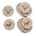 Produktbild: 6x Filz-Untersetzer Hirsch 10cm Glas Getränke Tassen Tisch-Deko Bar Dekoration