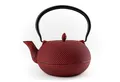 Produktbild: teayumi Teekanne ARARE Tetsubin Gusseisenkanne 1800 ml Rot, 1800 l, (3-teilig), mit herausnehmbaren Edelstahlsieb, mit Henkel