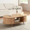 Produktbild: Couchtisch 'Nordkapp' mit 2 Türen 120 x 55 x 40 cm Holz Bambus