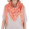 Produktbild: MIRROSI Dreieckstuch Aus Musellin Dreiecksschal ca.200x80 cm, Made in Italy, (Leicht ideal für das ganze Jahr, 100% Baumwolle), in tollen Farben (Leo Muster oder Unifarben) orange
