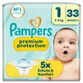 Produktbild: Pampers Premium Protection New Baby Gr.1 Newborn 2-5kg Windeln Singlepack 33 Stück