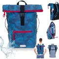 Produktbild: Rucksack Plane Time Bag 24 L Kurierrucksack Roll-Top Jungen Mädchen Laptop Fach Geheimfach Brustgurt Flecktarn DIN A4 Elephant Schulrucksack 12824... - Blau