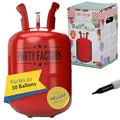 Produktbild: Helium Ballongas für ca.30 Ballons | Heliumflasche Gasfüllung | Luftballons | Party Factory Heliumgas fürHochzeit (1 x Ballongas 30)