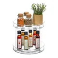 Produktbild: Relaxdays Drehteller, 2-stöckig, Ø 27 cm, drehbar, Drehscheibe für Kühlschrank, Kosmetik & Gewürze, rund, transparent